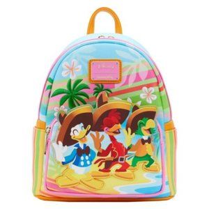 Loungefly Disney Three Caballeros Beach Scene Mini Backpack New With Tags